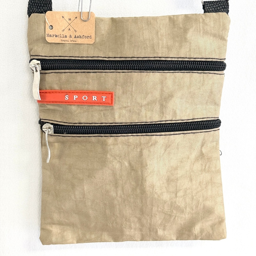 Marbella & Ashford "Sport" Crossbody Tote Bag Tan NWT